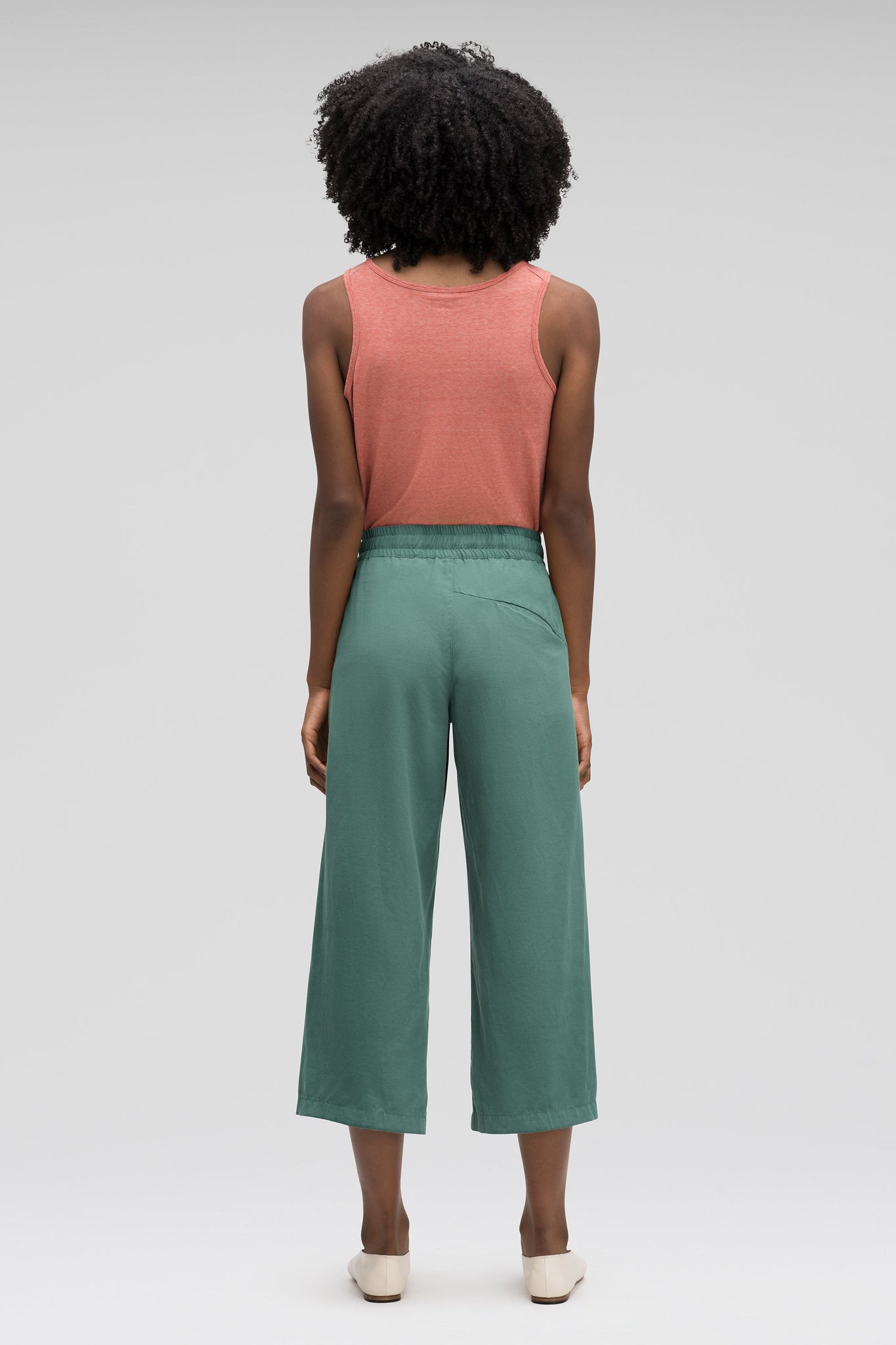women's flaxible wide leg crop pant - mallard
