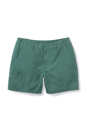 women's flaxible linen blend short   mallard