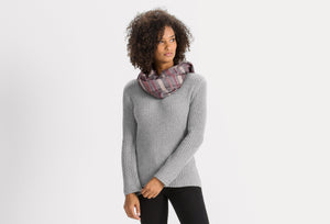 unisex prato woven scarf plum stripe