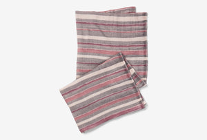 unisex prato woven scarf plum stripe